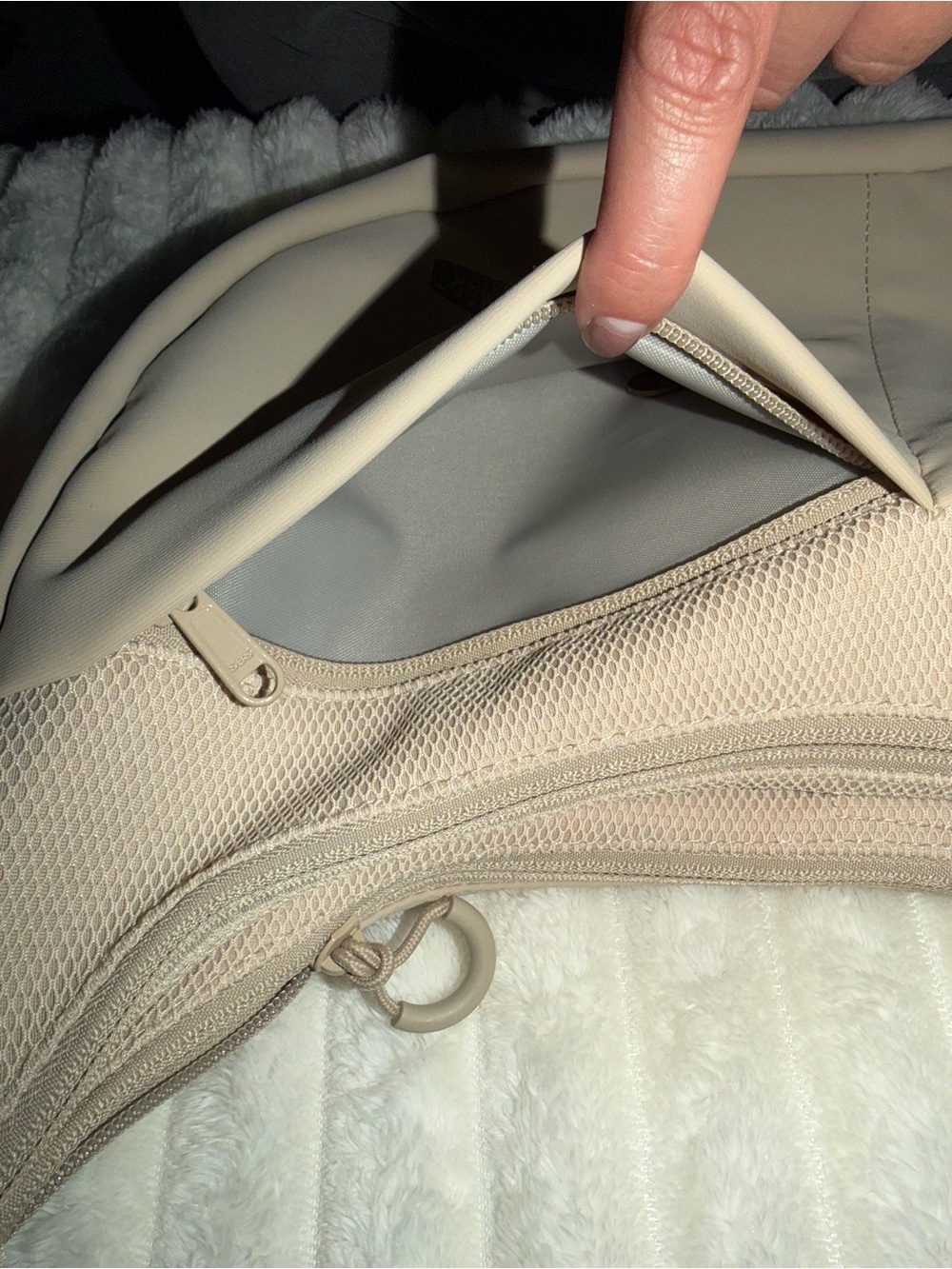 Bags Mart Beige Crescent Shoulder Bag with Adjustable Strap - Picture 3 of 8